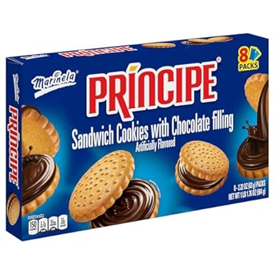 (3 pack) Marinela Principe Chocolate Sandwich Cookies, 24 count, (8 ct each), Cookies, Artificially Flavored, 53.28 oz Box