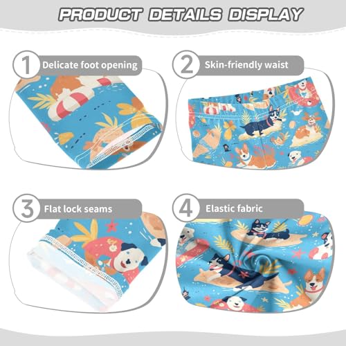 Funny Dogs Girls' Leggings Toddler Doodles Animals Kids Yoga Pants Dance Active Tights 4T3