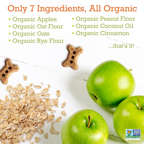 Riley\'s Tasty Apple Dog Biscuits - Organic & Crunchy Dog Treats for Small Dogs - Apple Treats for Training & Reward - (12oz, Small)