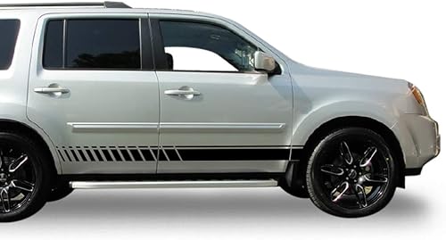 Bubbles Designs Adhesivo adhesivo de vinilo inferior Racing Stripe Kit compatible con Honda Pilot 2008-2015 (negro)