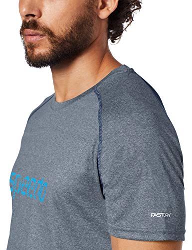 Speedo Print Camiseta de Manga Curta, Masculino, Azul (Mescla Marinho), G
