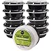DuraHome - Meal Prep Containers with Lids, 28oz. Pack of 10, BPA-Free Round Microwaveable Black Plastic Food Storage Container