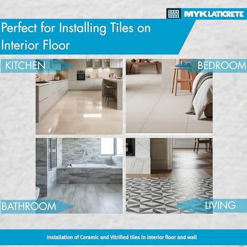 Image of MYK LATICRETE 315Plus Premium Tile Adhesive(20 KG, Grey) Polymer Modified for Installing Small & Medium Format Ceramic & Vitrified-Tiles on Concrete & Cement based substrates on Interior Floor &Wall