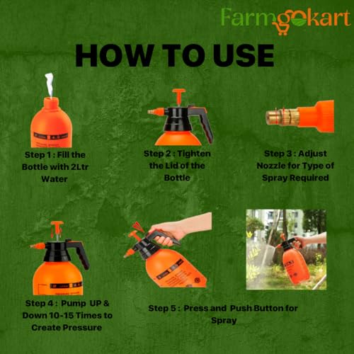 2 Liters Garden Pressure Spray Pump | Hand Held Sprayer Tank | Multipurpose Sprayer Used for Watering and Pesticide Spray | for Home Gardening