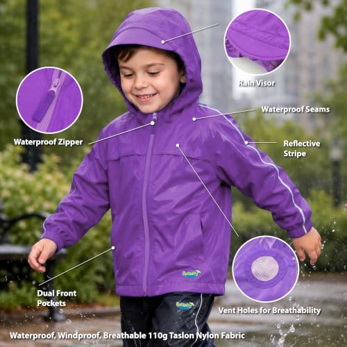 Image of Splashy Vented Waterproof Rain Jacket for Kids