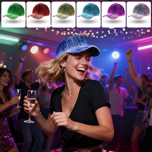 LIOVODE LED Hat, Baseball Cap Glow 7 Colors for Men Women, Black by LIOVODE - Used condition - Image 2