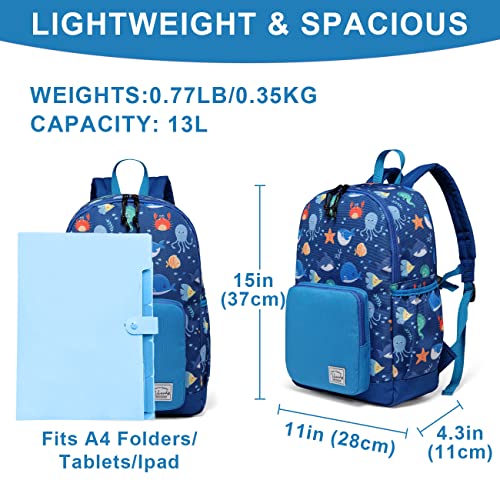Vaschy Kids Backpacks, Cute Lightweight Water Resistant Preschool Backpack For Boys And Girls Ocean Animals #TOP1