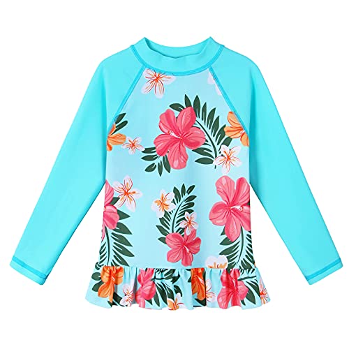 Image of TFJH E Girls & Boys Long Sleeve Rashgurad Swimsuit UPF 50+ Kids Swimwear Sunsuits