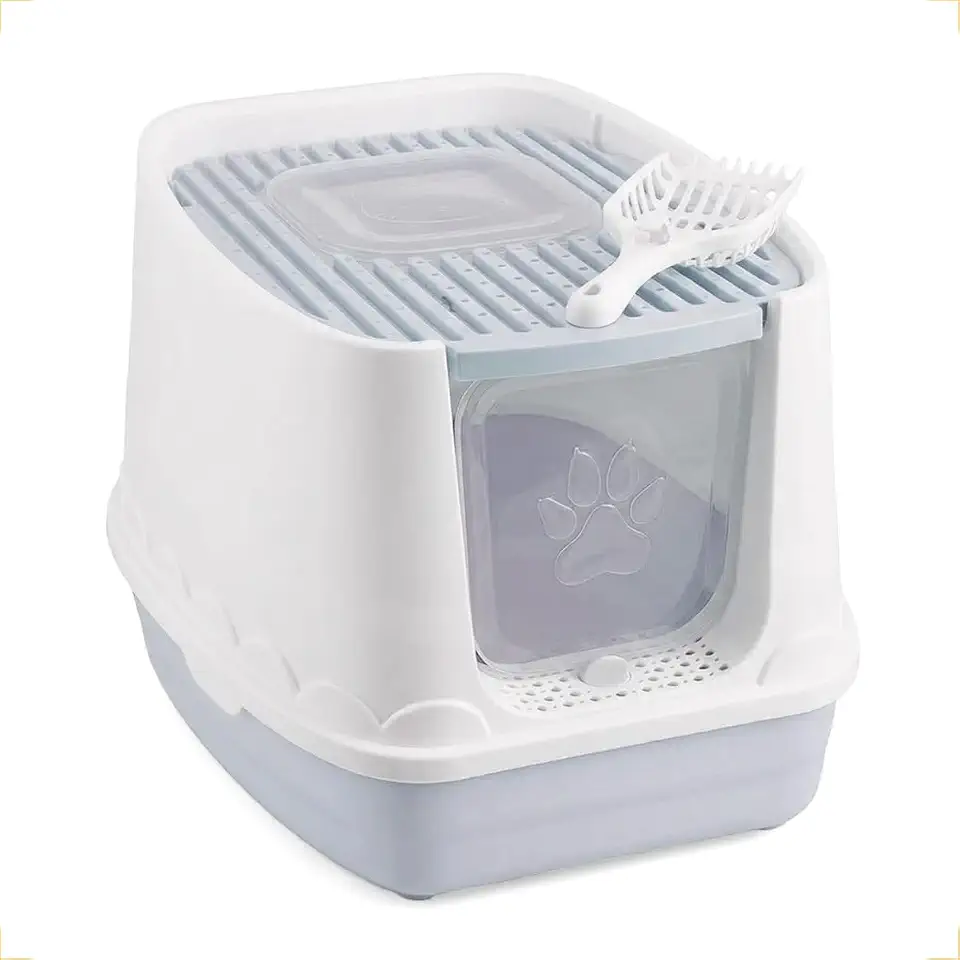 Caixa de Areia para Gatos com Duas Entradas - Design Moderno e Higiênico Anti-odor