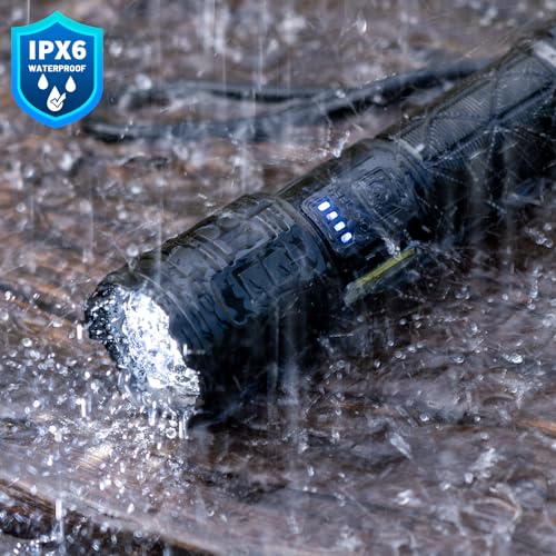 Image of taoquwe Rechargeable LED Flashlights High Lumens, 99,000 Lumen Super Bright Flashlight with 7 Modes & Waterproof, Powerful USB Rechargeable Handheld Flash Light for Camping Home(2 Pack)