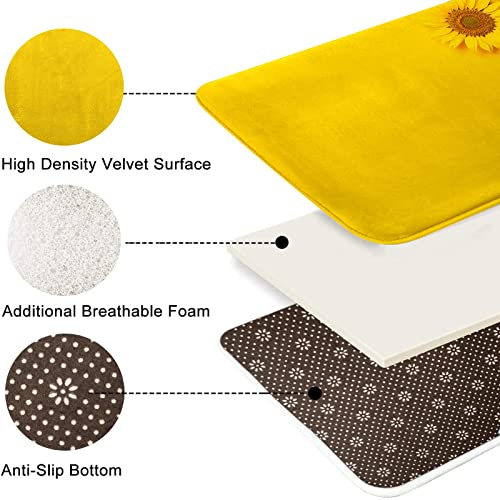 Britimes Sunflower Yellow Bathroom Rug Mat Set Of 2,Washable Cover Floor Rug Carpets Floor Bath Mat Bathroom Decorations 16X24 And 20X32 Inches #TOP5