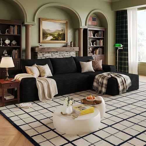 Image of 107 inch Cloud Sectional Sofa Boneless Couches with Chase