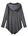 AMZ PLUS Women Plus Size Lightweight Full Zip Up Hooded Sweatshirt Hoodie Jacket Dark Grey 3XL