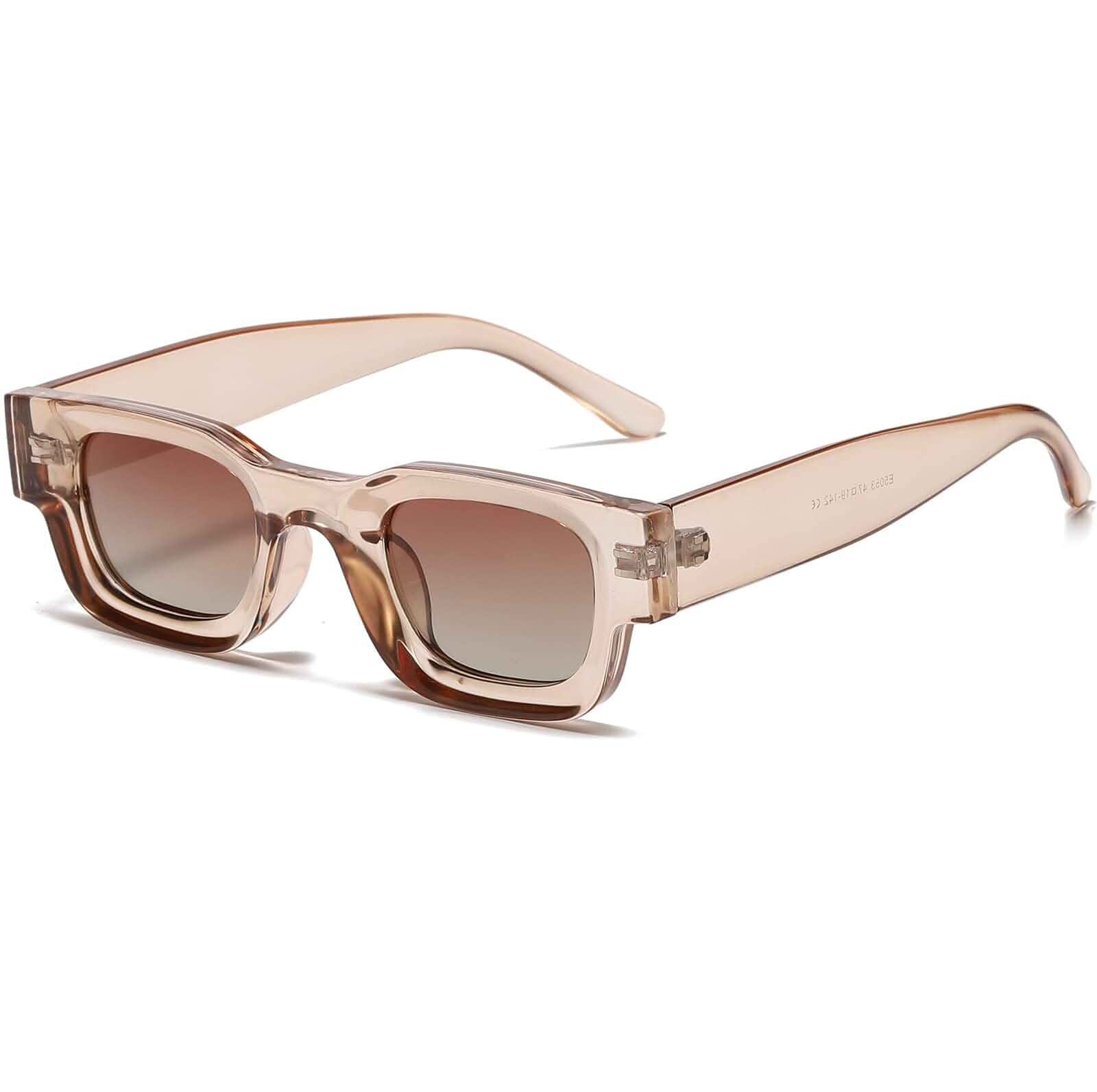 AIEYEZO Modern Thick Rectangle Sunglasses for Women Men 90s Retro Chunky Square Polarized Sun Glasses UV400 Protection