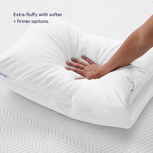 Miniatura 7 de Purple TwinCloud Almohada tamaño King, soporte ajustable suave o firme, funda de algodón reversible, perfecta para personas que duermen de lado