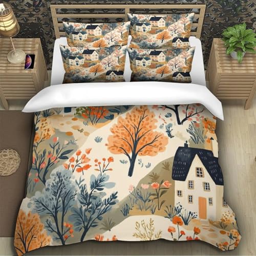 Housse de couette automne douce anti-acarien avec fermeture éclair - 5