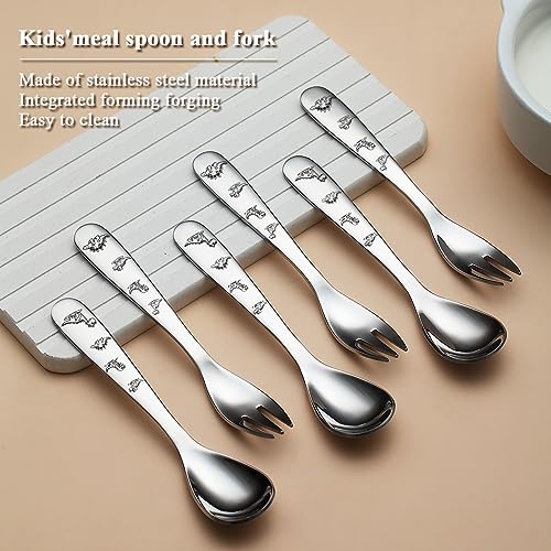 Evanda Toddler Cutlery Set 6 Pcs, Stainless Steel Kids Cutlery Set, Include Forks and Spoons - Image 3