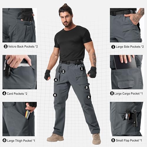 NATUVENIX Tactical Pants for Men Stretch, Ripstop Mens Work Pants Lightweight Hiking Cargo Pants Men Water Resistant3
