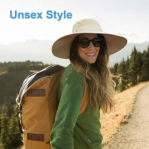Image of Wide Brim Sun Hat for Men Women UV Protection Ventilated Summer Hats for Fishing Hiking Garden Beach