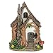 Exhart Fairy Garden Sculpture, Solar Tree Trunk Fairy House Garden Statue, 3 LED Lights, Durable Resin, Outdoor Lawn and Yard Decoration, 8.5 x 9.5 x 11.5 Inch
