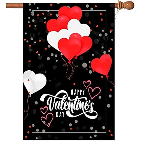 Flagmax Valentine Flag, Double Sided Valentine's Day Flag Red Love Valentine Garden Flag 28 x 40 Inch Valentine House Flags for Valentine's Day Decoration Cover