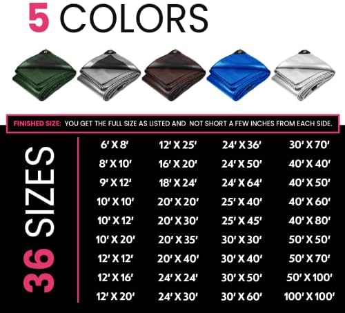 PROTARP Extreme Heavy Duty 22 Mil Tarp Cover, Waterproof, UV Resistant, Rip and Tear Proof, Poly Tarpaulin with Reinforced Edges for Roof, Camping, Patio, Pool, Boat. (White 20′ X 20′) - 2