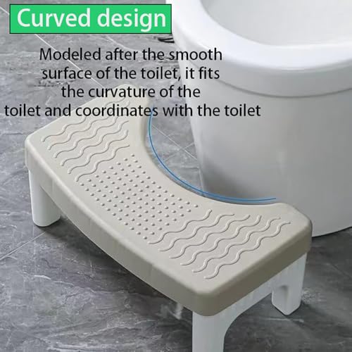 Zbozzba Toilettenhocker für Erwachsene,Faltbarer Klohocker,WC Hocker zur Verbesserung der Toilettenhaltung, Hilft Reizdarmsyndrom Verstopfung&bei Hämorrhoiden,(Grau)