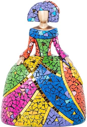 DRW Figure of a menina Mosaic Resin Multicolor 13x18x24cm image 4