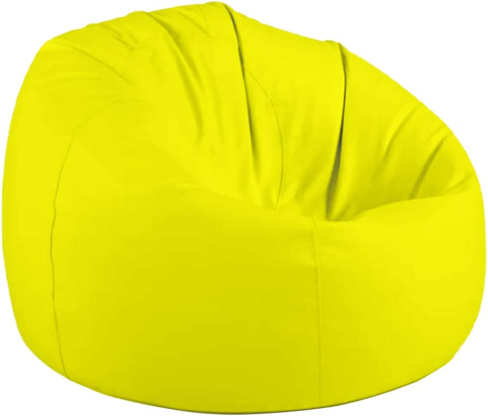 Aark Bean Bag | Yellow Faux Leather BeanBag Chair | Size Medium