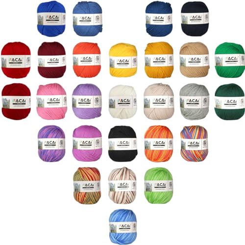 Facai Fio de lã Merino – 100% lã merino pura para tricô, conjunto de 1 bola, 1 bola, 100 ml, peso pe