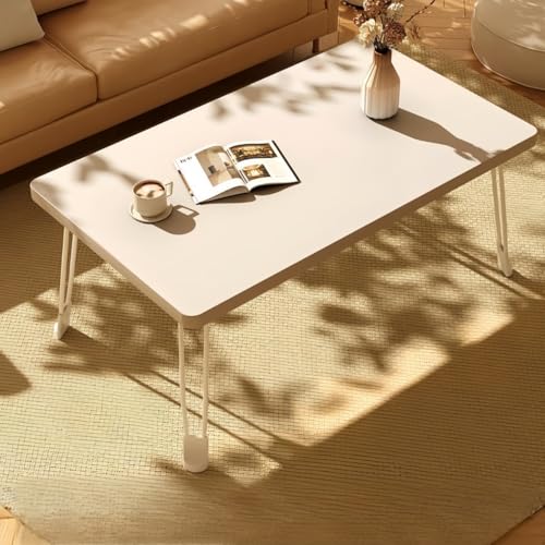 Jifocelt折りたたみテーブル 折り畳み式 小型 家庭用 コンパクト 長方形 ポータブル ダイニングテーブル ローテーブル センターテーブル 木製 ファッション シンプル 北欧 ミニテーブル 和風 室内装飾 (白です,80*50*35CM)