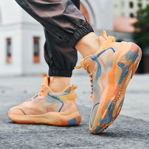 Men's High Top Lace Up Anti Slip Basketball Shoes, Arch Support Casual Sports Shoes, Men's Breathable Running Shoes, Fitness Cushioning Training Shoes4