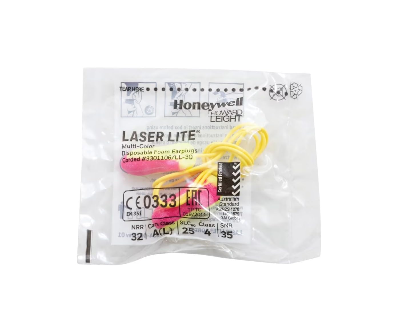 10 Pairs of Laser Lite Corded Earplugs, SNR 35dB by We Want Your Ears