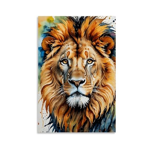 XSERWFE Lion Canvas Poster Wall Art Decor Living Room Bedroom Decoration Posters 12x18inch(30x45cm) Unframe-style