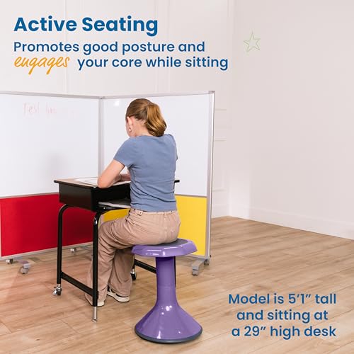 ECR4Kids ACE Active Core Engagement Wobble Stool, 18-Inch Seat Height, Flexible Seating, Eggplant