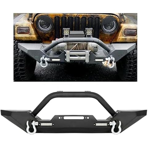 KUAFU Front Winch Bumper Black for Jeep Wrangler TJ YJ thumbnail