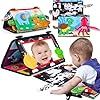Baby mirror tummy time toys 0 3 3 6 months with crinkle cloth books infant high contrast newborn sensory toy baby 3 4 5 month black and white toy for 0 6 7 8 9 months babies 6 12 month gifts  urban country home decor
