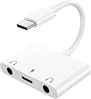 Vista 1 de Adaptador de Auriculares para iPad, Divisor de Auriculares para 2 Auriculares, Adaptador de Audio USB C a Jack de 3,5mm 3 en 1 con Carga Rápida