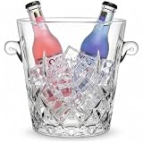 Bendbo 2-Liter Party Ice Bucket, Portable Cocktail Bar Beverage Bucket, Glass Champagne Chiller, suitable for beverages, wine, and beer. Dimensions: 6.5 inches long x 4.7 inches wide x 6.7 inches high