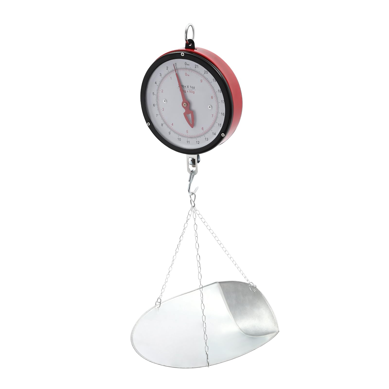 22 lbs Hanging Scale with Large Dual-Sided Dial, Portable Handheld Scale with Scoop/Chain, High Accuracy Weight Scale for Kitchen, Farm, Market,