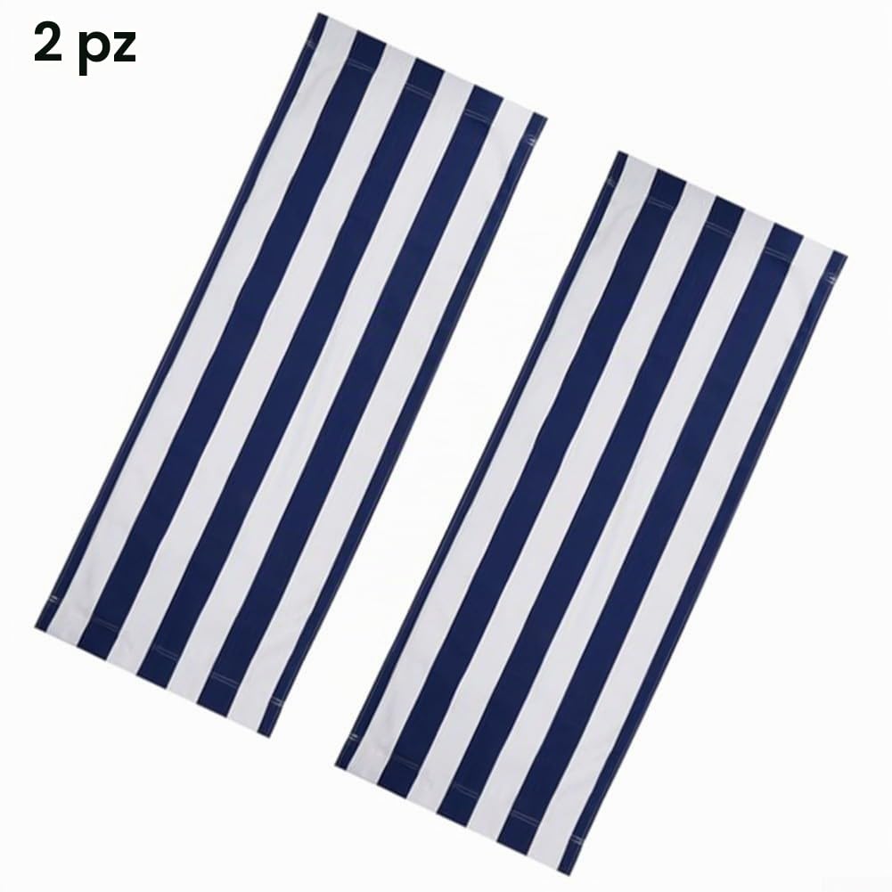 Copertura di ricambio per letto da spiaggia, poltrona lounge, tessuto, cinghia di ricambio, tela pieghevole, tessuto poliestere (2 pezzi)