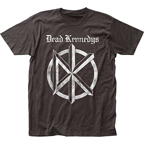 Dead Kennedys Distressed Old English Logo Print Men's Cotton Shirt Medium Coal