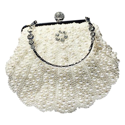 Sac à main rétro perles d'exception pochette de soirée ORFOFE avec chaîne amovible
