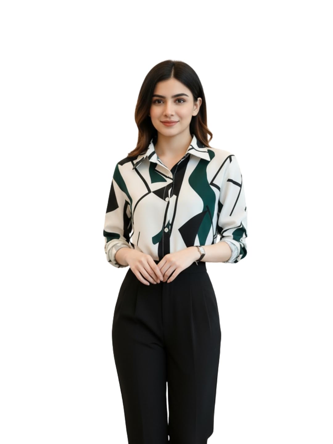 Women's Short Sleeve Button-Down Shirt | Printed Casual Crop Top | Stylish Collared Shirt for Women | Oversized Shirt for Woman-image-18
