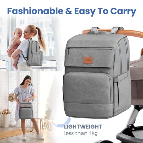 Image of Baby Diaper Bag Backpack - Baby Bags for Boys & Girls, Large Waterproof Diaper Backpack - Baby Shower Gifts & Registry Must Haves - Travel Diaper Bags with Changing Pad & Back Zipper - Baby Boy Stuff