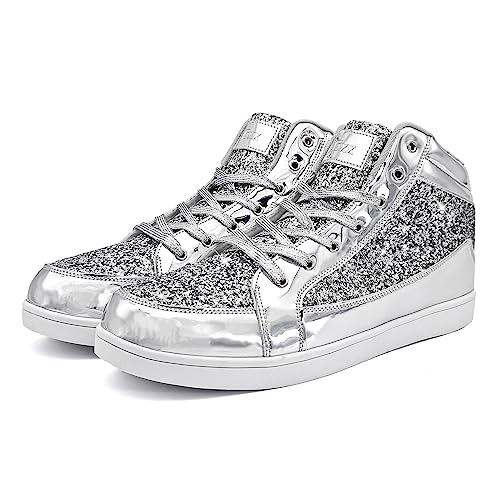 Image of IGxx Gold Shoes Sparkly Men Glitter Shiny Sequin Metallic Boots