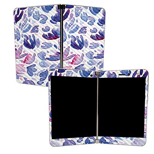 Image of MIGHTY SKINS MightySkins Carbon Fiber Skin for Microsoft Surface Duo - Blue Petals | Protective, Durable Textured Carbon Fiber Finish | Easy to Apply, Remove, and Change Styles | Made in The USA