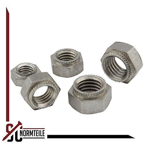 Sechskant-Einpressmuttern/Setzmuttern - M6 - (25 Stück) - aus rostfreiem Edelstahl A2 (V2A) - Schlagmutter - Niro - SC9120 | SC-Normteile®