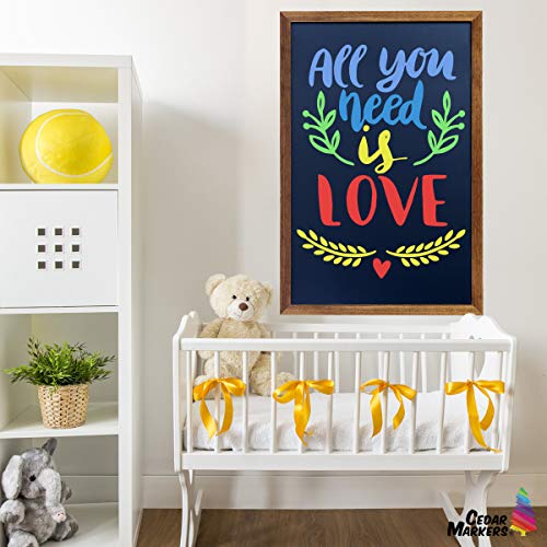 Cedar Markers 36\"x24\" Big Chalkboard with Wooden Frame. 100% Non-Porous Erasable Blackboard and Whiteboard for Liquid Chalk Markers. Magnet Board Chalk Board Decorative Chalkboard for Parties (36x24) - Thumbnail 4