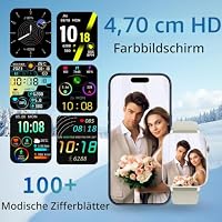Smartwatch für Herren & Damen, 1,85" HD Touchscreen Smart Watch mit Telefonfunktion, 100+ Sportmodi Sportuhr mit Schrittzähler/Schlafmonitor/Pulsmesser für Android iOS, IP68 Wasserdicht, Cremeweiß Uhr – Ansicht 5